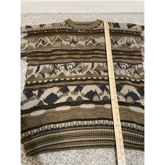 Vintage Tosani Coogi Style 3D Knit Sweater Pull Over Made in Canada Men’s XLT - Picture 6 of 8